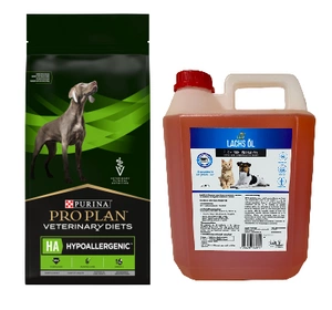 PURINA Veterinary PVD HA Hypoallergenic Dog 11kg + LAB V Lachsöl 5l