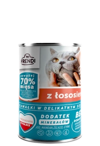 Frendi-Stücke in delikater Sauce mit Lachs für Katzen 10x400g + 2x400g GRATIS!!!