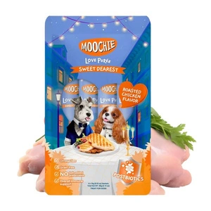 MOOCHIE Love Puree Chicken 4x15g Hundesnack mit gebratenem Hähnchengeschmack