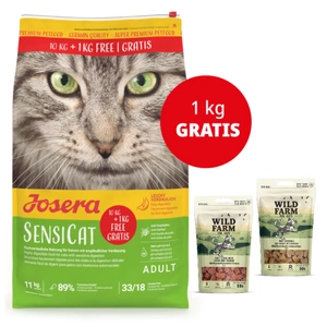 JOSERA SensiCat 10+1kg + WILD FARM Katzenleckerlis 2x50g