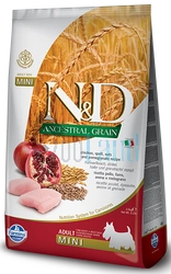 Farmina N&D Ancestral Grain canine CHICKEN & POMEGRANATE ADULT MINI 7kg + GRATIS TRIXIE Hundekotbeutel 4 Rollen