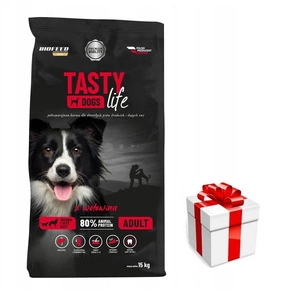 Hundefutter Tasty Dogs Life mit Rindfleisch 15 kg (mittlere und große Rassen) + Überraschung für den Hund