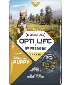 VERSELE-LAGA Opti Life Prime Puppy 2,5kg - getreidefreies Futter für Welpen mit Huhn