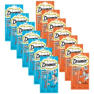 DREAMIES 14x30g – Ergänzungsfuttermittel für ausgewachsene Katzen, mit köstlichem Lachs