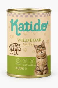Katido Nassfutter für Katzen Wildschwein 400 g