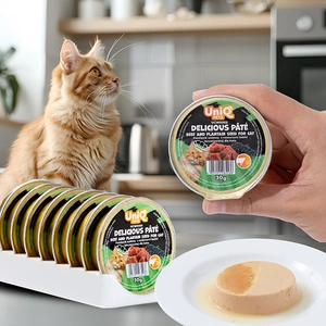 UNIQ PETS Katzennassfutter ROYAL BEEF Rindfleischpastetchen mit Lanzettsamen 30 g x 8 Stück