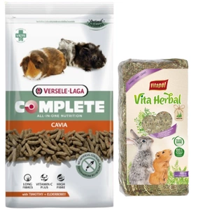 Versele Laga Nagerfutter CAVIA COMPLETE 1,75kg + VITAPOL Heu für Nagetiere, große 800g