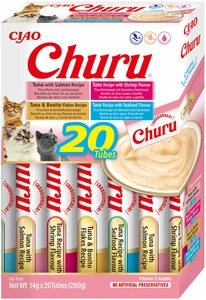 INABA Churu für Katzen - Mix mit Meeresfrüchten 20x14g