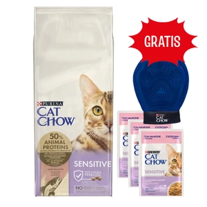 PURINA Cat Chow Special Care Sensitive 15kg + CAT CHOW Sensitive 3x85g