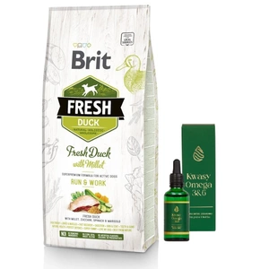 Brit Fresh Duck & Millet Adult Run & Work 12kg + LAB-V Omega 3 und 6 50ml