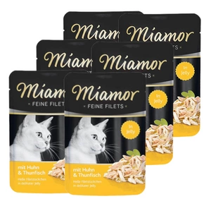 Miamor Feine Filets - Katzennassfutter Hühnerfilets mit Thunfisch 6x100g