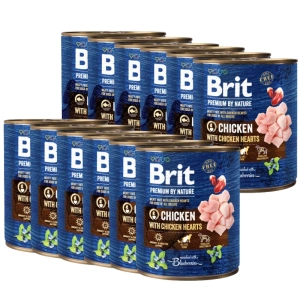 Brit Premium by Nature Huhn mit Hühnerherzen 12x800g