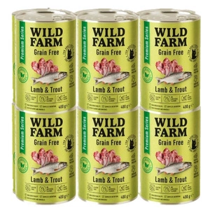 WILD FARM Premium getreidefreies Lamm und Forelle 12x400g - getreidefreies Katzenfutter