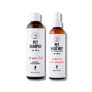 PET Shampoo Arganöl_Shampoo 250ml Hypoallergen + Pet Magic Mist - Magic Mist for Hair 250ml Leichtes Entwirren und gepflegtes Fell