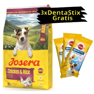 Josera Mini Adult Chicken & Rice 10kg + 3x PEDIGREE DentaStix GRATIS!