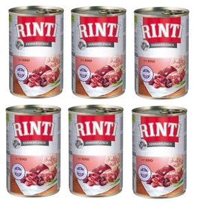 Rinti Kennerfleisch Rind Nassfutter für Hunde - Rindfleisch 6x400g