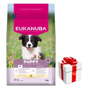 EUKANUBA Growing Puppy Medium Breed Huhn 3kg + Überraschung für den Hund