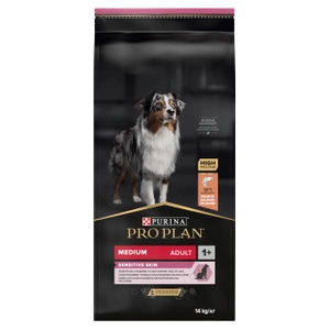 Purina Pro Plan Medium Adult Sensitive Skin Optiderma, Lachs und Reis 14 kg + Überraschung für den Hund