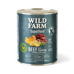 WILD FARM Superfood Beef (Rindfleisch mit Kürbis, Kartoffeln und Petersilie) 800g getreidefreies Hundefutter