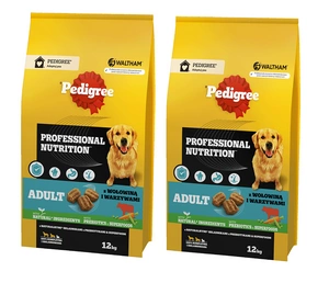 PEDIGREE® Adult Professional Nutrition 2x12 kg mit Rindfleisch und Gemüse - Trockenvollnahrung für ausgewachsene Hunde großer und mittelgroßer Rassen