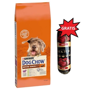 PURINA Dog Chow Mature Senior Lamb 14kg + Hektor 900g GRATIS!