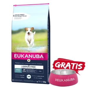 EUKANUBA Adult Small&Medium Grain Free 12kg + Hundenapf GRATIS!