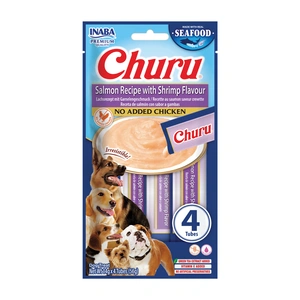 INABA Dog Churu (auf Fischbasis) Lachs, Garnele 4x14g (56g)