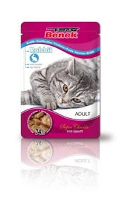 SUPER BENEK Adult Beutel für Katzen mit Kaninchenstückchen 100g