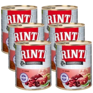 Rinti Kennerfleisch Nassfutter für Hunde - Rindfleisch 6x800g