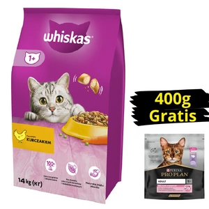 WHISKAS Adult 14 kg - Trockenfutter für ausgewachsene Katzen, mit leckerem Huhn
