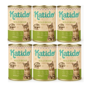 Katido Nassfutter für Katzen Wildschwein 6x400 g