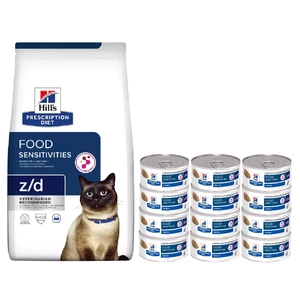 HILL'S PD Prescription Diet Feline z/d Food Sensitivities 3kg + HILL'S PD Prescription Diet Feline z/d Food Sensitivities 12x156g
