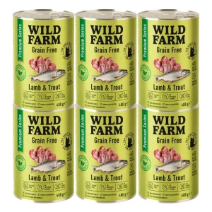 WILD FARM Premium getreidefreies Lamm und Forelle 6x400g - getreidefreies Katzenfutter