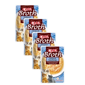 INABA Ciao Broth Katzenfutterzusatz mit Huhn- und Thunfischgeschmack in Brühe 4x40g