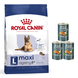 ROYAL CANIN Maxi Ageing 8+ 15kg + Wild Farm Superfood Salmon 3x400g