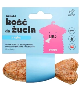 AZANKI Kauknochen für Welpen aus Dorschhaut, 12cm