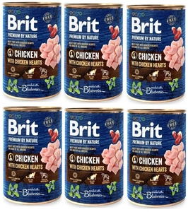 Brit Premium by Nature Huhn mit Hühnerherzen 6x800g