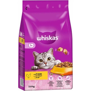 WHISKAS Adult 3,8 kg - Trockenfutter für ausgewachsene Katzen, mit leckerem Huhn