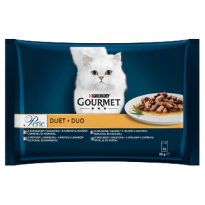 GOURMET Perle Duo Duet Nassfutter für ausgewachsene Katzen 4x85g
