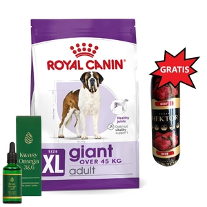 ROYAL CANIN Giant Adult 15kg & LAB-V Omega 3 und 6 + Hektor 900g GRATIS!