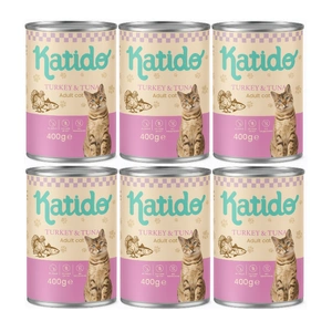 Katido Katzennassfutter Pute mit Thunfisch 6x400g