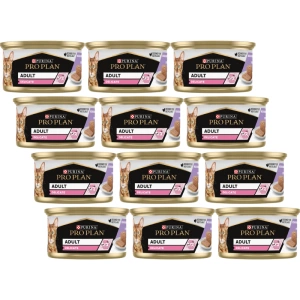 PRO PLAN Adult Delicate Katzennassfutter Mousse mit Pute 12x85g
