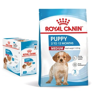 ROYAL CANIN Medium Puppy 15kg + ROYAL CANIN Medium Puppy 10x140g