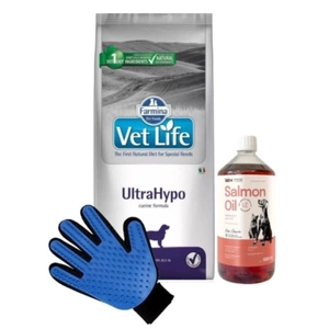 FARMINA Vet Life Dog Ultrahypo 12kg & LAB V Lachsöl 1000ml + Kämm Handschuh GRATIS!